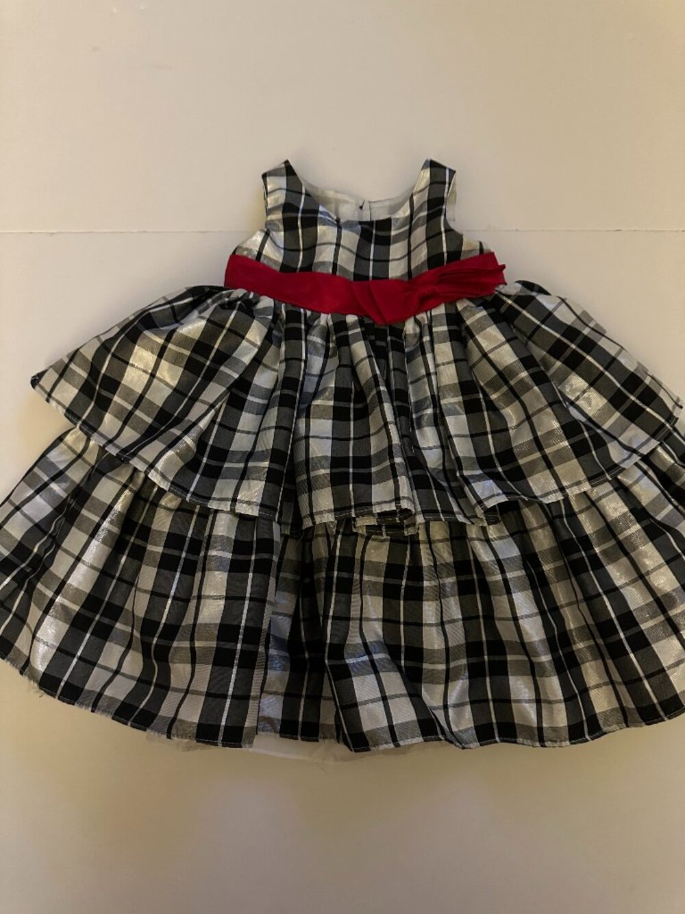 Infants Toddler 2T Full Dress Ruffles Black & White Sleeveless Cherokee